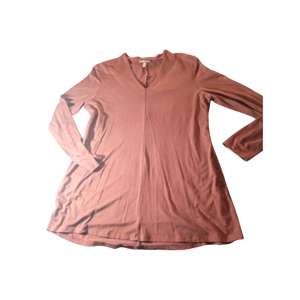 Eileen Fisher Top Women's Small Maroon Boxy Tunic Stretch USA Made